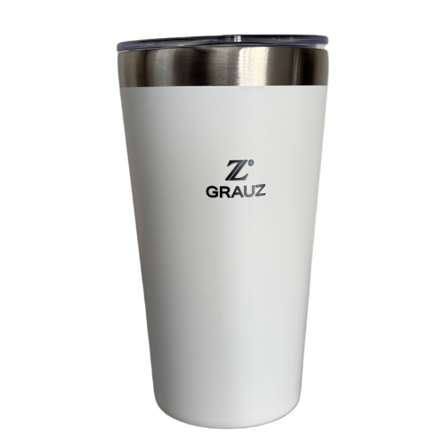 COPO TÉRMICO GRAUZ BRANCO 473 ML COM TAMPA