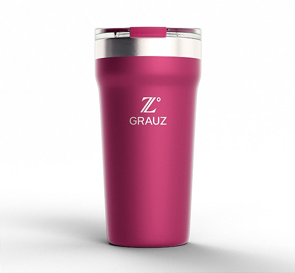 EXCLUSIVO - COPO ROSA 473 ML COM TAMPA ACRÍLICO (MODELO 2023)