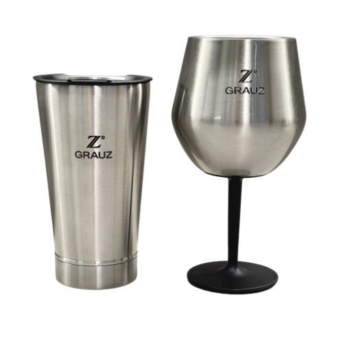 KIT TAÇA + COPO TÉRMICOS INOX