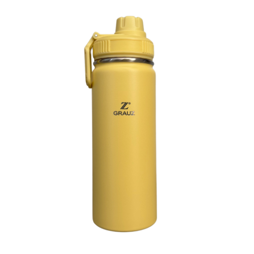 GARRAFA TÉRMICA KIDS GRAUZ AMARELA 570 ML COM TAMPA