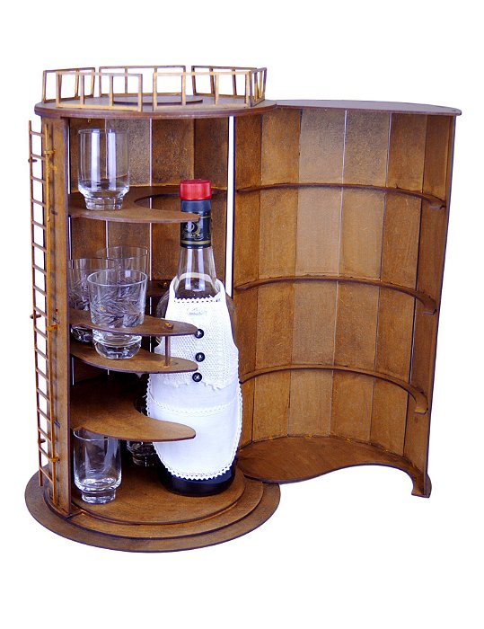 Mini bar MDF 3mm cor Madeira Imbuia