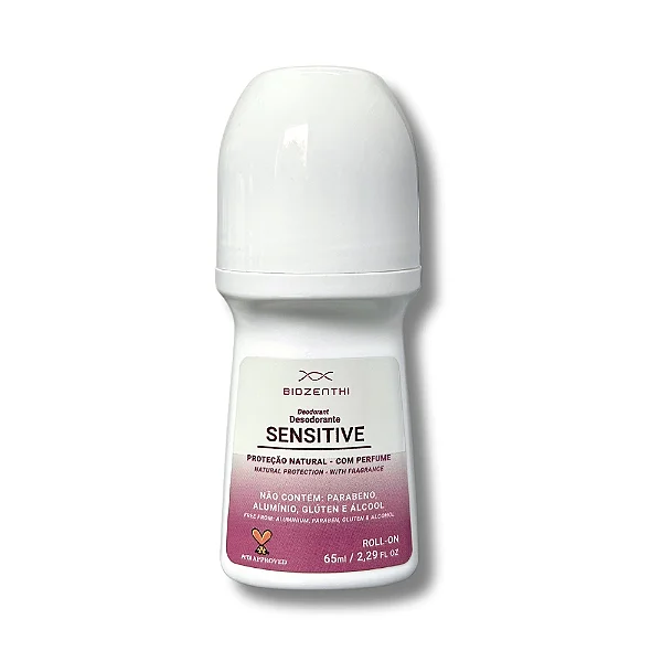 DESODORANTE ROLL-ON NATURAL SENSITIVE - sem alumínio, álcool, metais pesados, parabenos, triclosan e glúten - 65ml