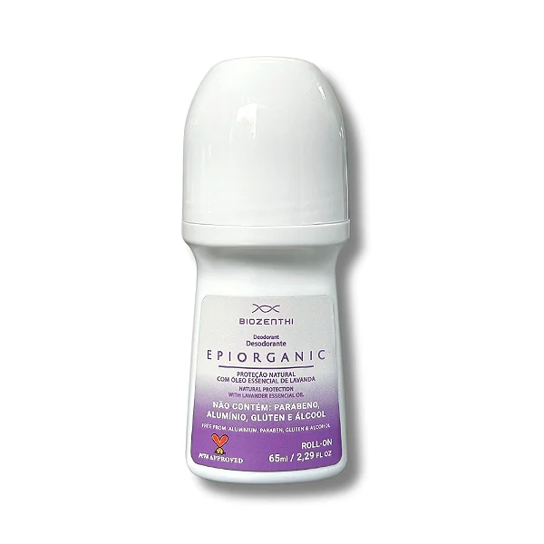 DESODORANTE ROLL-ON NATURAL LAVANDA - sem alumínio, álcool, metais pesados, parabenos, triclosan e glúten - 65ml
