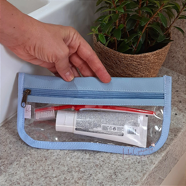 Necessaire higiene - Porta escova de dente azul - lilagonzalez_atelie