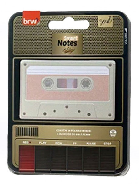 Bloco Adesivo Smart Notes Vintage Fita Cassete  BRW Soul