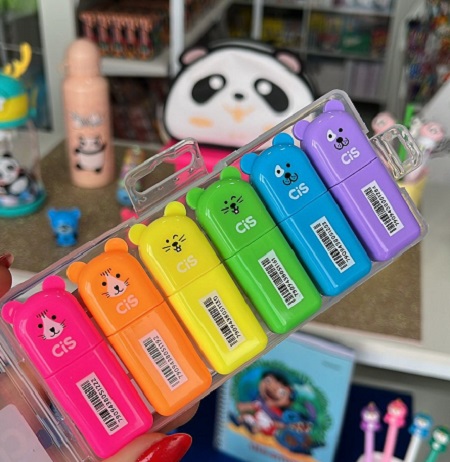 Marca Texto Fun Mini estojo c/6 Cores Neon CIS