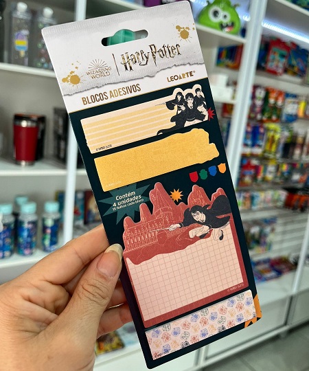 Bloco Adesivo Harry Potter 4 estampas LeoArte