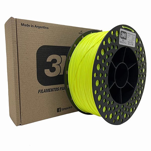 Filamento PLA - 3N3 Amarelo Fluo 1KG - 1.75mm