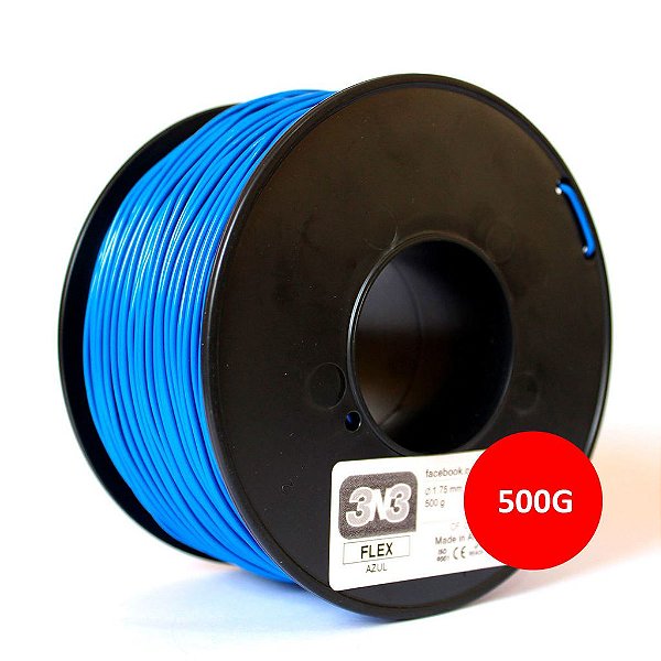Filamento Flexível - 3N3 Azul 500g -  1.75mm