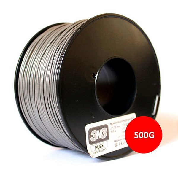 Filamento Flexível - 3N3 Cinza Claro 500g -  1.75mm