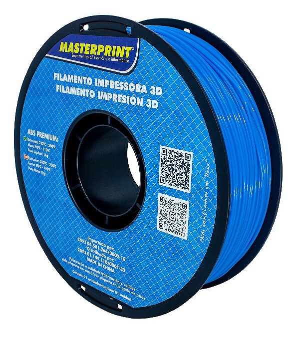 Filamento ABS - Masterprint Azul 1kg - 1.75mm
