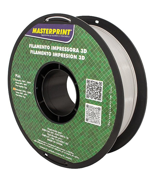 Filamento PLA - Masterprint Cinza 1kg - 1.75mm