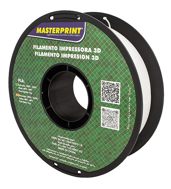 Filamento PLA - Masterprint Branco 1kg - 1.75mm