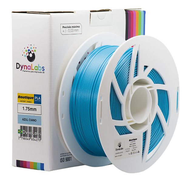 Filamento PLA Boutique - DynaLabs Azul Ciano 1KG - 1.75mm