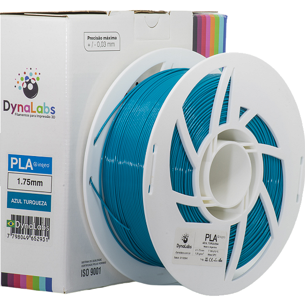 Filamento PLA - DynaLabs Azul Turquesa 1KG - 1.75mm