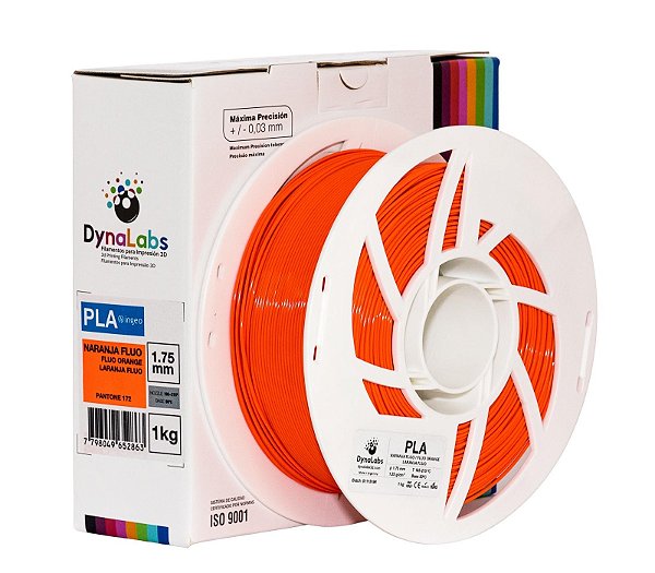 Filamento PLA - DynaLabs Laranja Fluo 1KG - 1.75mm