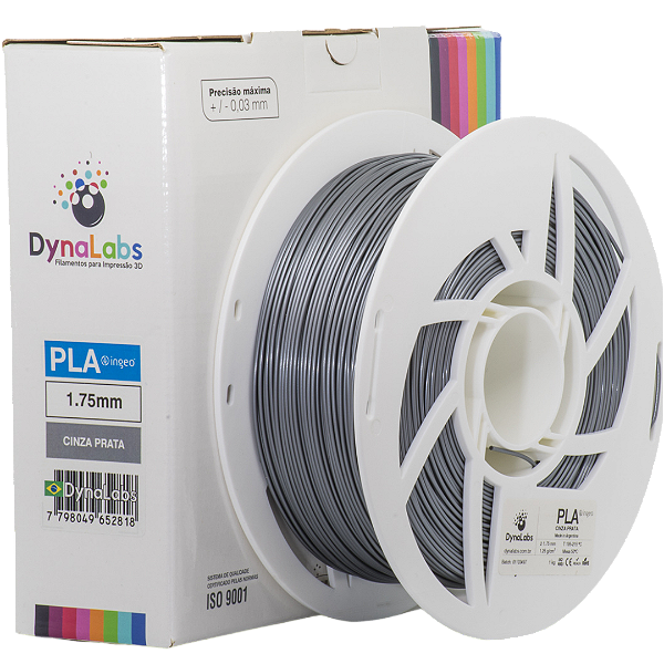 Filamento PLA - DynaLabs Cinza Prata 1KG - 1.75mm