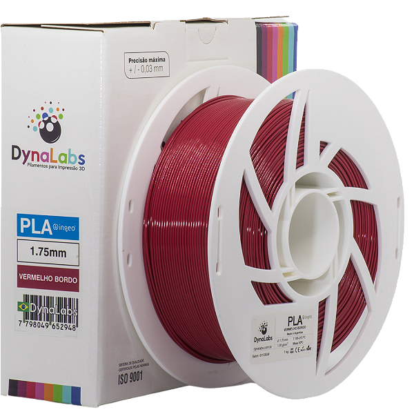Filamento PLA - Dynalabs Vermelho Bordô 1KG - 1.75mm