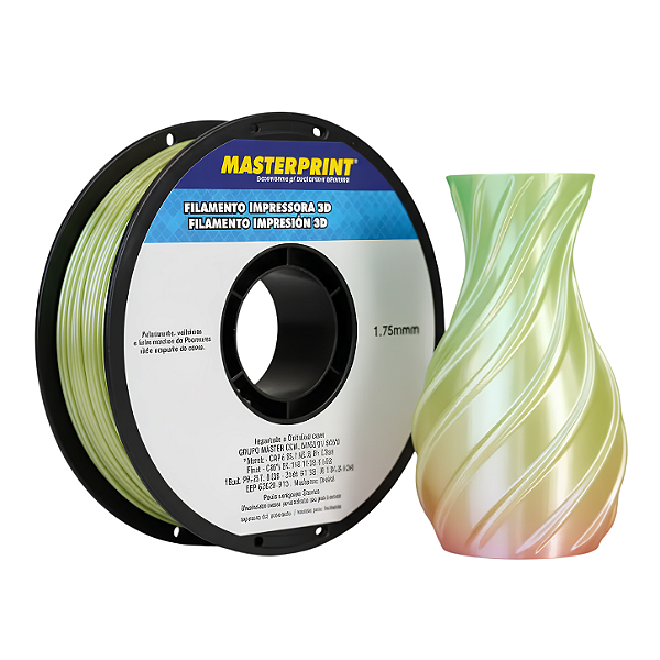 Filamento PLA Hyper Speed - Masterprint Silk Rainbow Happy 1kg - 1,75mm