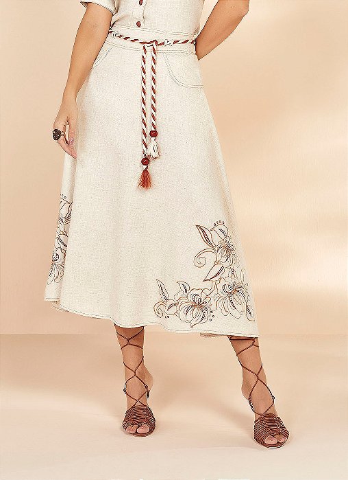 26940 SAIA VISCOLINHO GODE BORDADA C/ CORDÃO 80CM