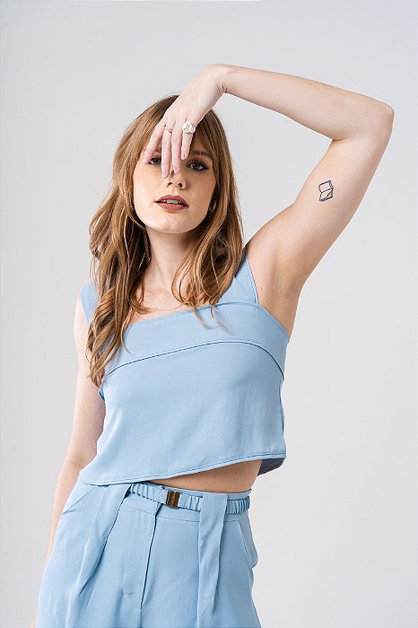 Blusa Mel Crepe - Azul