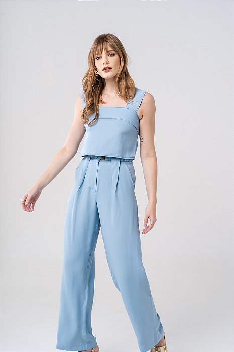 Calça Mel Crepe - Azul