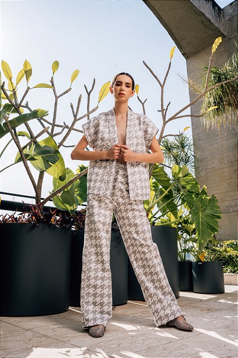 Calça Tally Jacquard Cinza