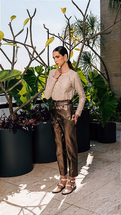CALÇA TÂNIA METALIZADA - FENDI