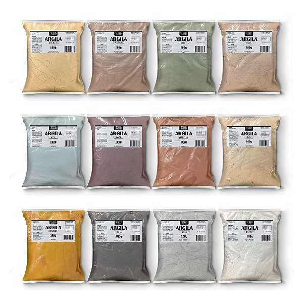 Argila 100g para máscara facial cores diversas