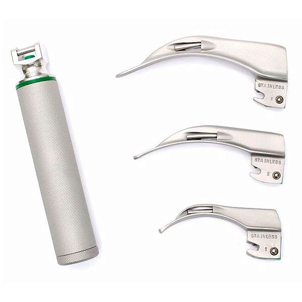Laringoscópio Fibra Ótica Adulto - 3 Lâminas