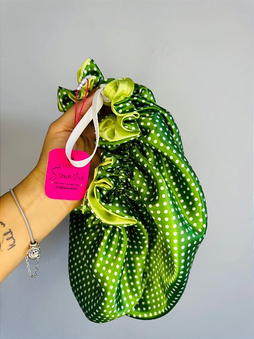 Touca Tati | verde/poá