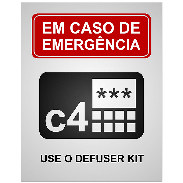 QUADRO DE METAL G - EM CASO DE EMERGÊNCIA C4