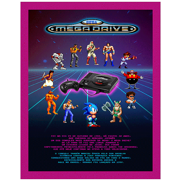 QUADRO DE METAL M - MEGA DRIVE