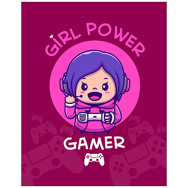 QUADRO DE METAL M - GIRL POWER GAMER