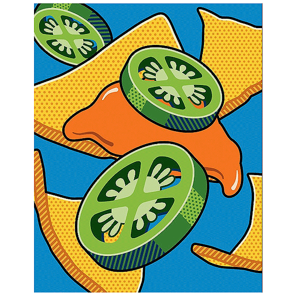 QUADRO DE METAL M - PICLES E DORITOS SPLASH ART