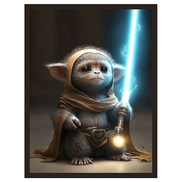 QUADRO DE METAL G - SUPER GROGU COM SABRE DE LUZ