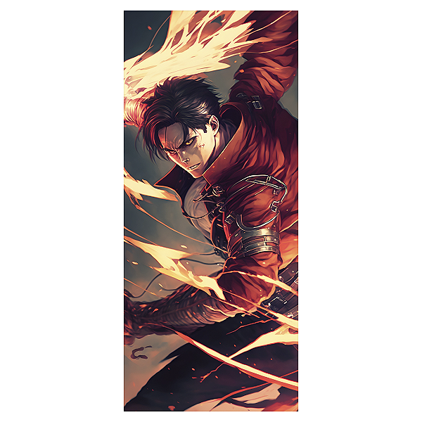 QUADRO DE METAL P - ATTACK PERSONAGEM EM CHAMAS