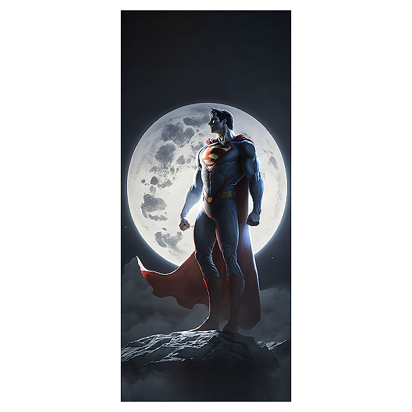 QUADRO DE METAL P - HOMEM SUPER PODEROSO CAPA VERMELHA