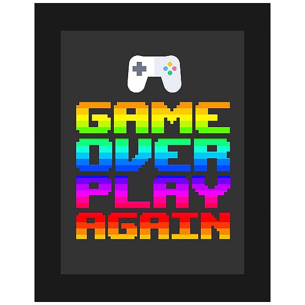 QUADRO DE METAL M - GAME OVER PLAY AGAIN