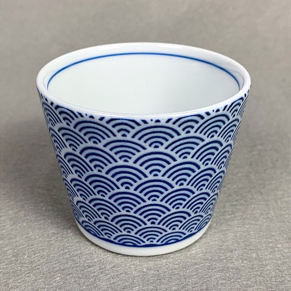 Par de Xícaras Cerâmica Japonesa Blue Waves