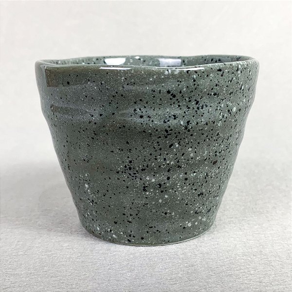 Par de Xícaras Cerâmica Japonesa Esmaltado Marble Gray