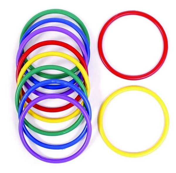 Argola Plástica Coloridas Com 10 Peças