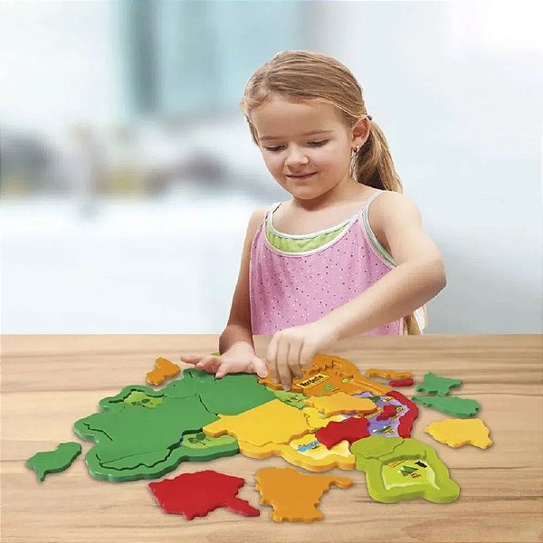Quebra -Cabeça 3D Mapa Do Brasil C/ Capitais - Elka