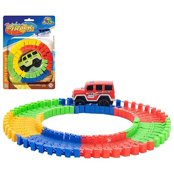 Brinquedo Pista Maluca Flexível Com Carrinho 56 Peças
