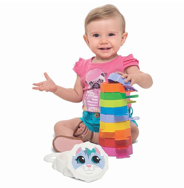 Brinquedo Torre De Empilhar Encaixar E Montar Mercotoys
