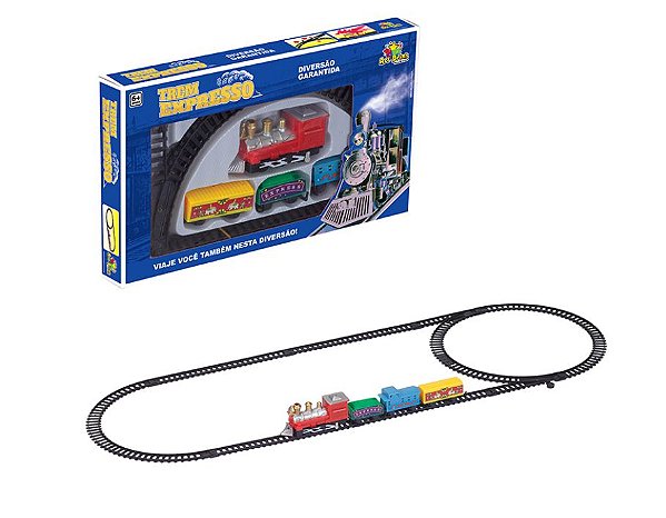 Pista Trenzinho Trem Brinquedo Locomotiva A Corda Divertido