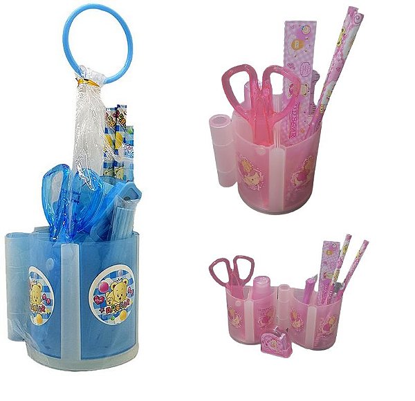 Kit Escolar Organizador de Mesa Com 12 peças