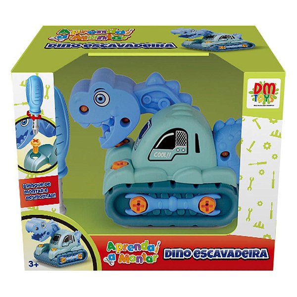 Brinquedo Monta E Desmonta Dino Escavadeira Encaixe Didático