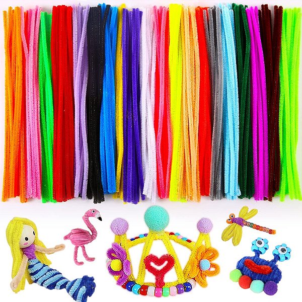 30 Haste Chenille Coloridas/ Limpador de Cachimbo 30cm