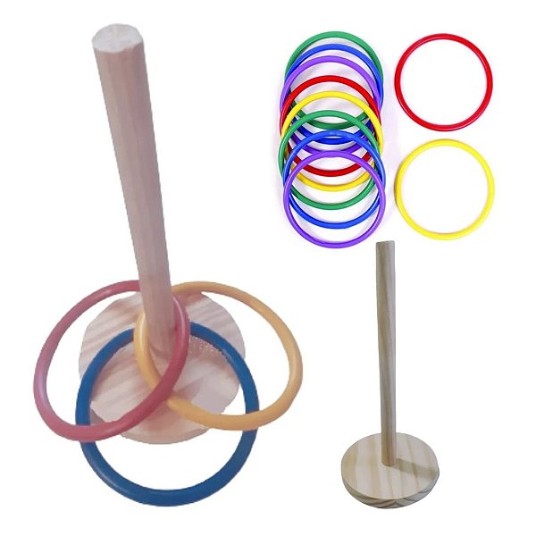 Jogo Argola Base Mdf Reabilitação Neuromotor Crianças Idosos